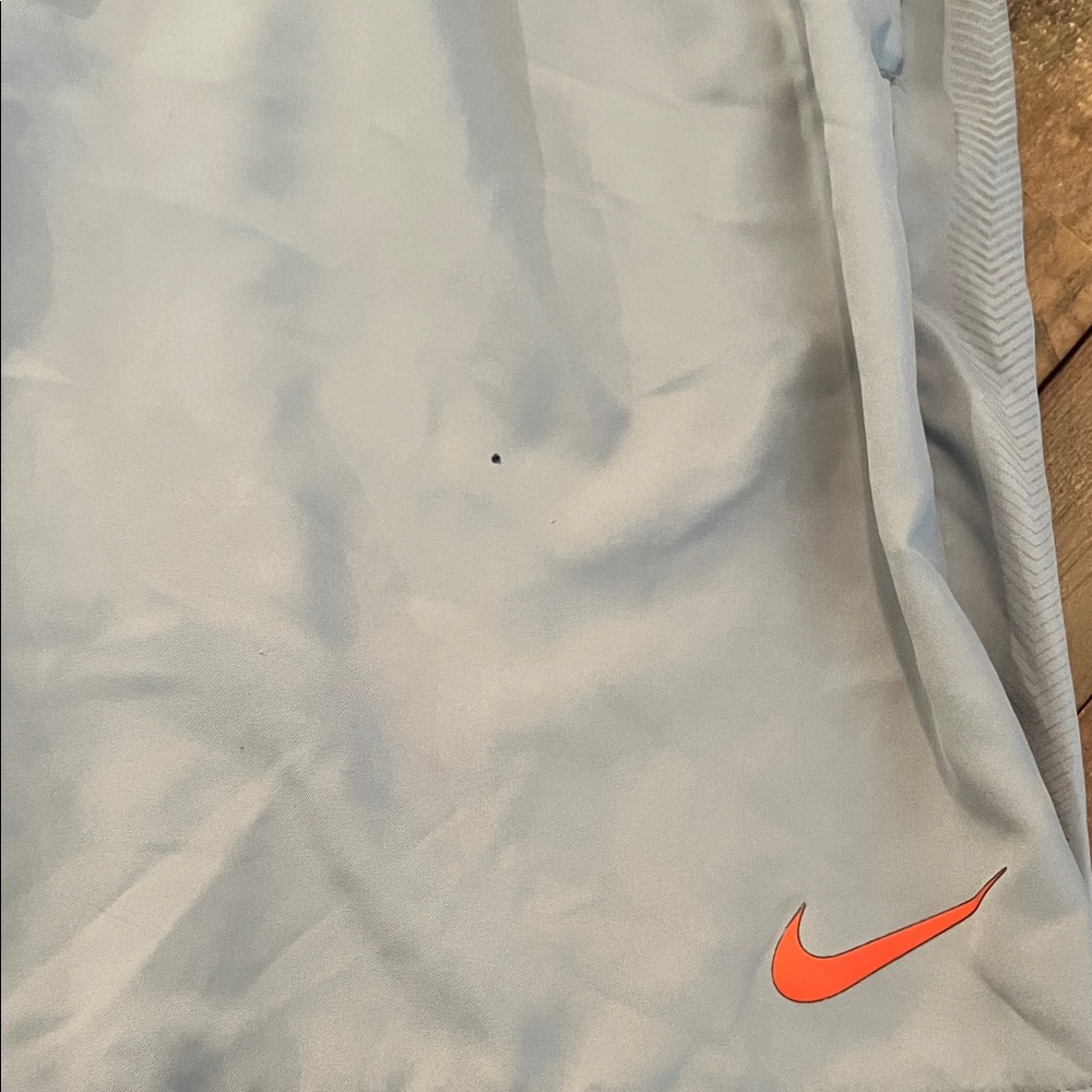 Nike Men's Athletic Shorts in Light Gray and Bright Orange - Picture 2 of 3